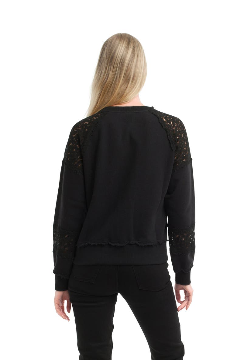 WILT Clothing Sweatshirt with Lace Details, Alternate, color, Black