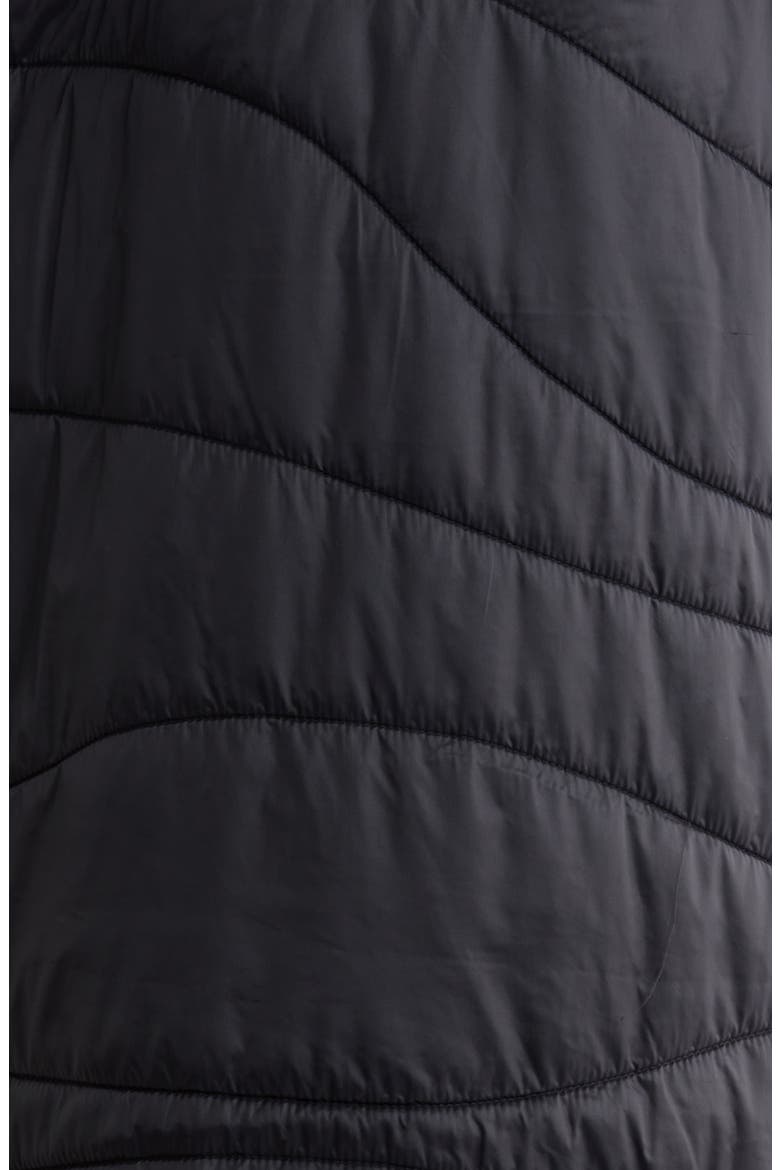 Stand Collar Recycled Nylon Coat, Alternate, color, BLACK