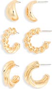NORDSTROM RACK Set of 3 Twisted Hoop Earrings