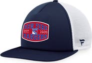 FANATICS Men's Fanatics Branded Navy/White New York Rangers Foam Front Patch Trucker Snapback Hat