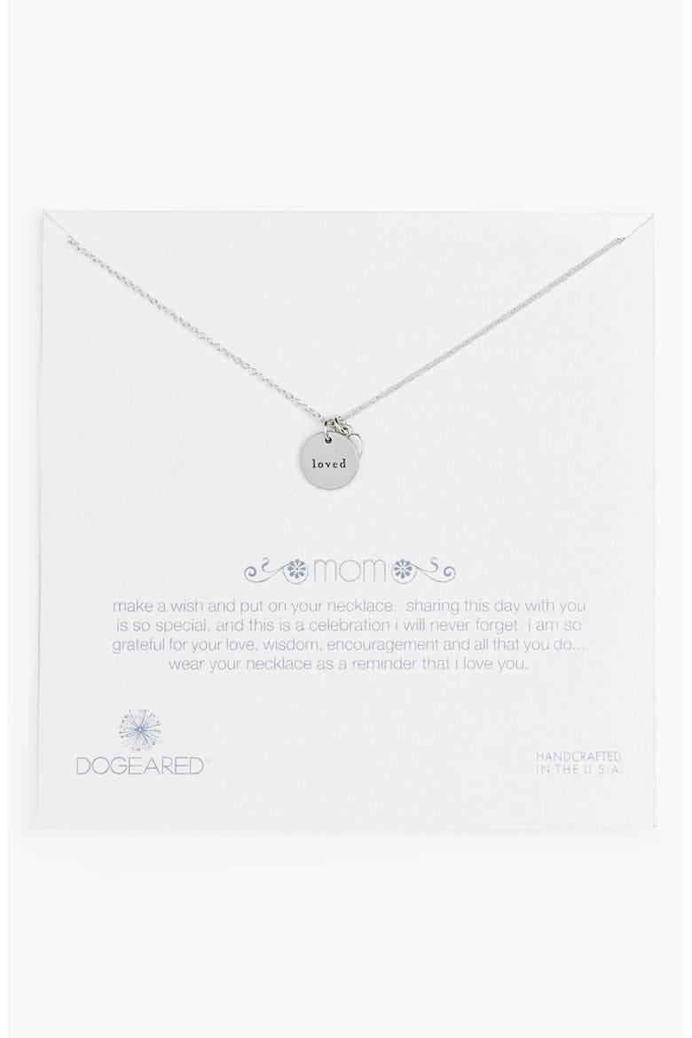 'Mom Loved - Heart' Pendant Necklace (Nordstrom Exclusive), Alternate, color, STERLING SILVER