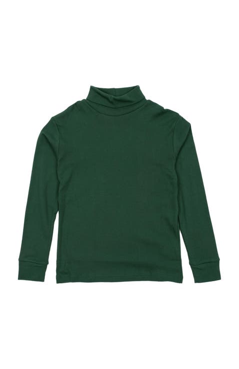 Kids Long Sleeve Cotton Turtleneck Shirt