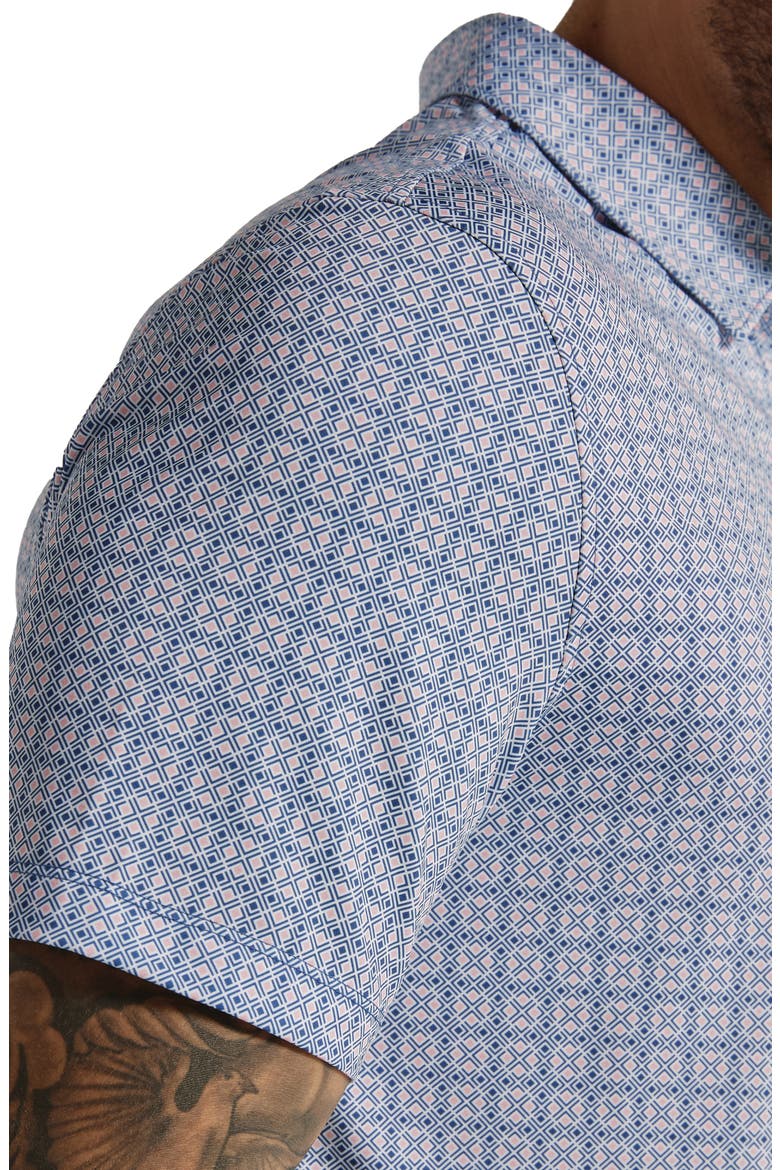 Jaxon Geo Print Performance Polo, Alternate, color, BLUE
