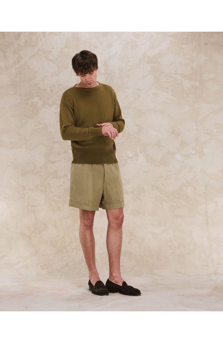 Fortela Noah Cotton Crewneck Sweater, Alternate, color, Khaki