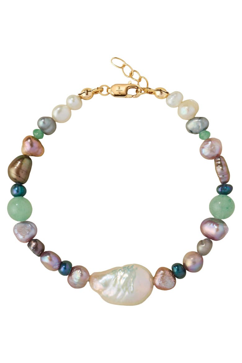 Low Tide Pearl Bracelet, Main, color, Gold Vermeil