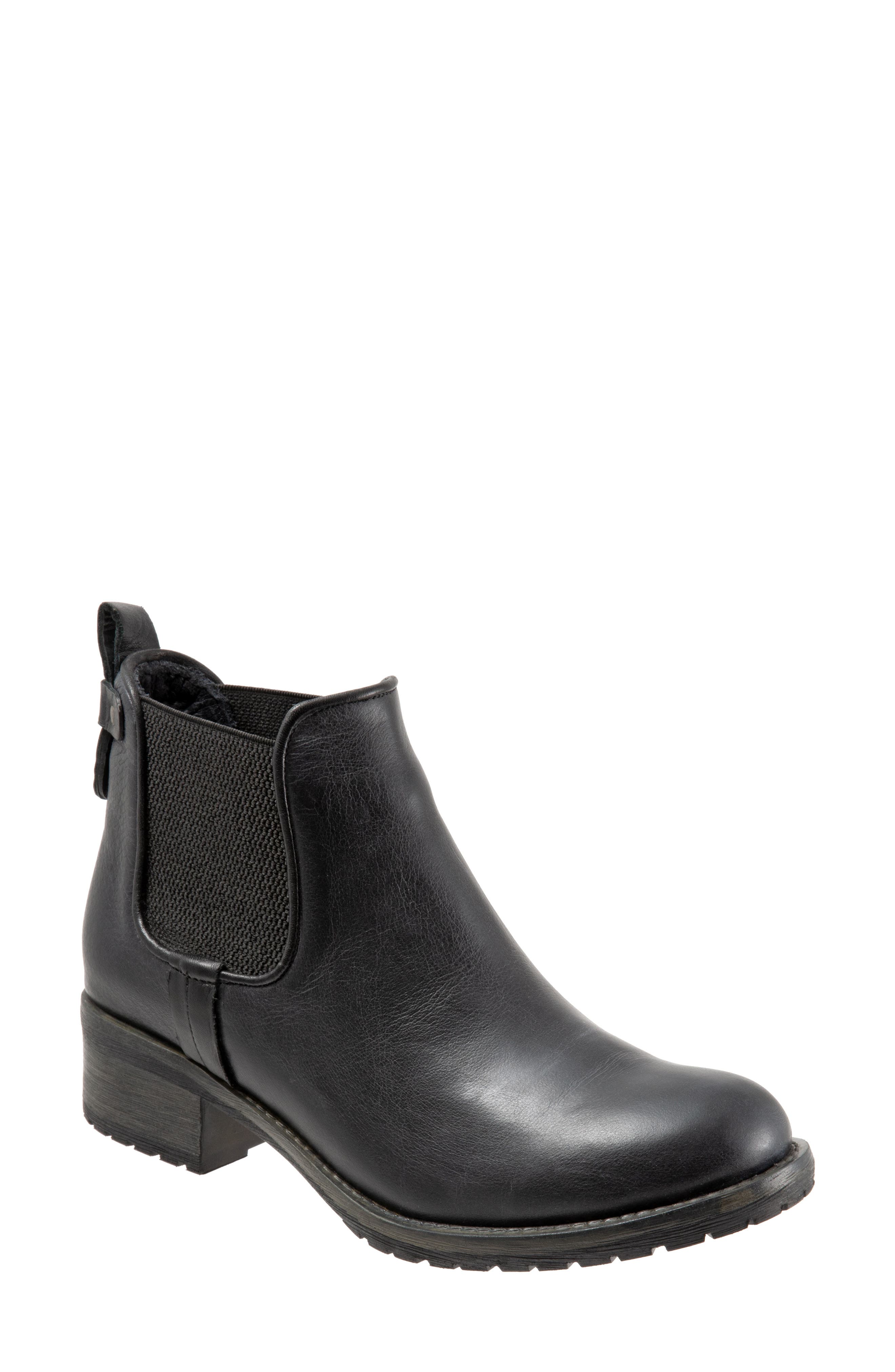 Cherish Chelsea Bootie, Main, color, BLACK LEATHER