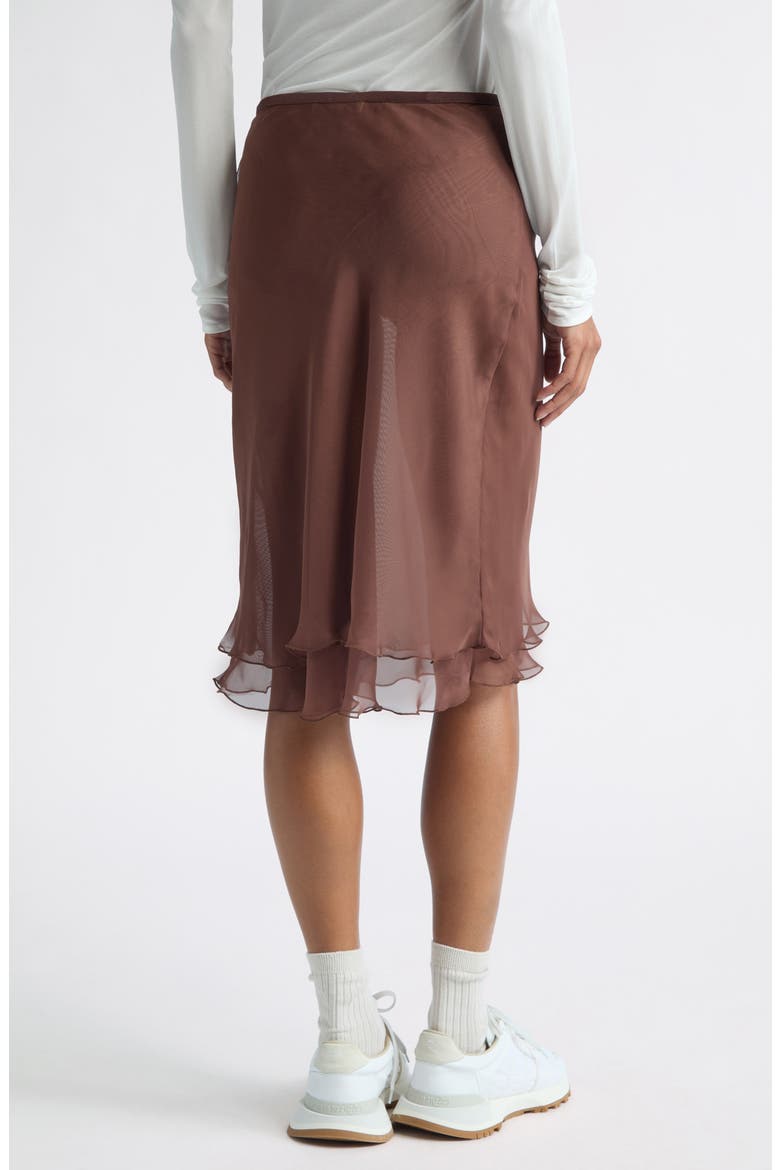Colette Sheer Chiffon Midi Skirt, Alternate, color, BROWN
