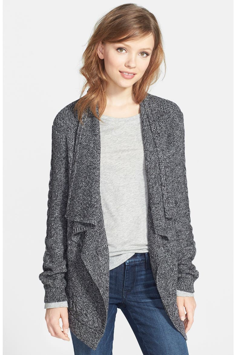 Multi-Stitch Marled Cardigan, Main, color, MARLED BLACK