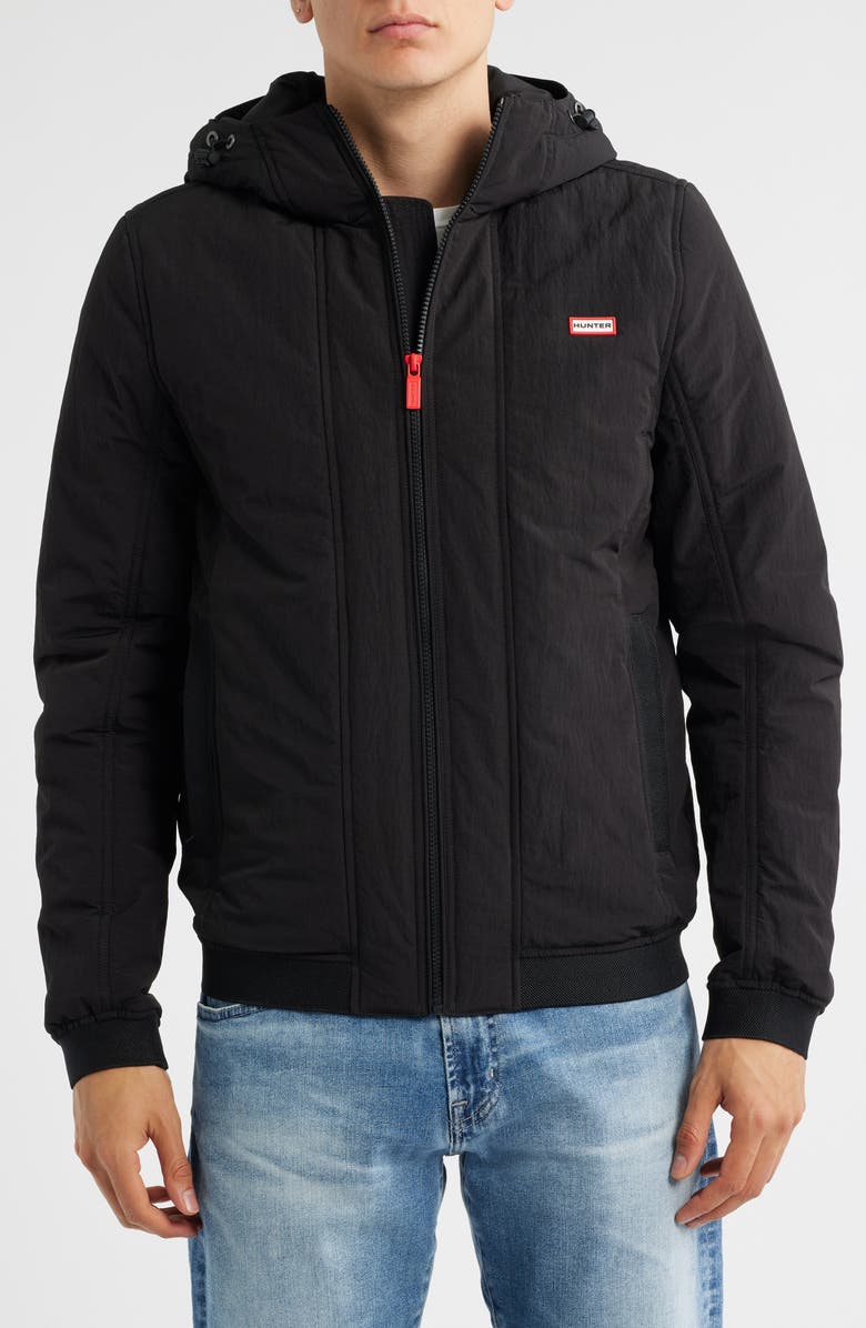Hunter Horley Hooded Water Resistant Ripstop Jacket, Alternate, color, Black