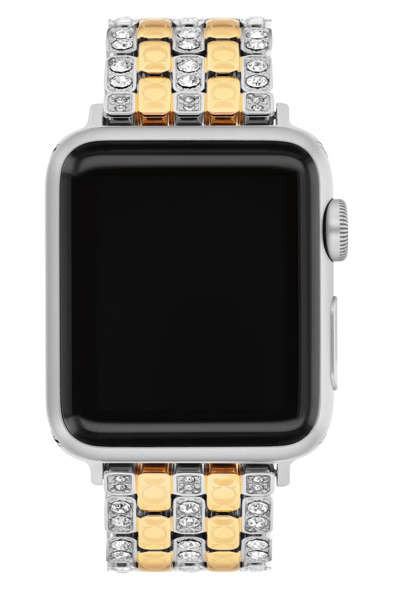 Crystal Pavé Apple Watch® Bracelet Watchband, Alternate, color, SILVER AND GOLD