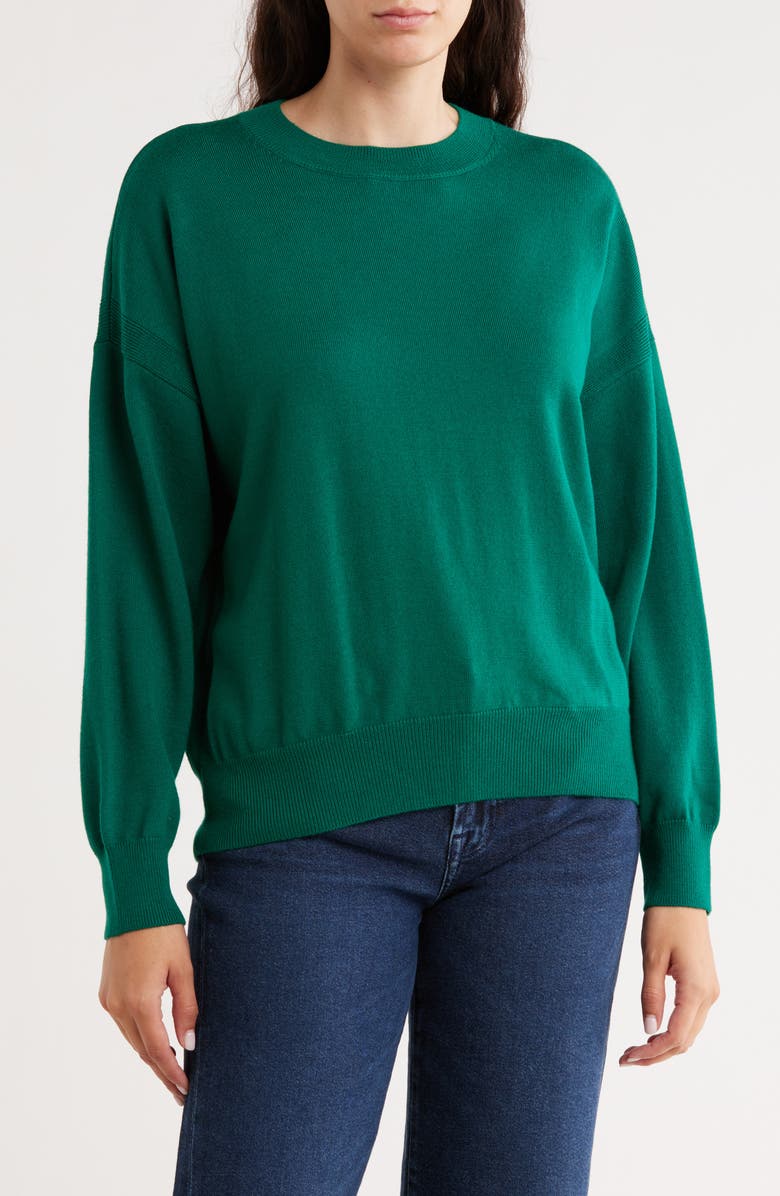 Madewell Birdie Merino Wool Pullover, Main, color, Forest Green