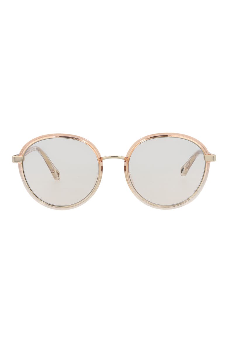 51mm Fashion Round Sunglasses, Main, color, ORANGE ORANGE TRANSPARENT