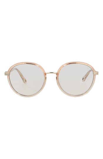 Chloé Round-frame Injection Sunglasses In Orange Orange Transparent