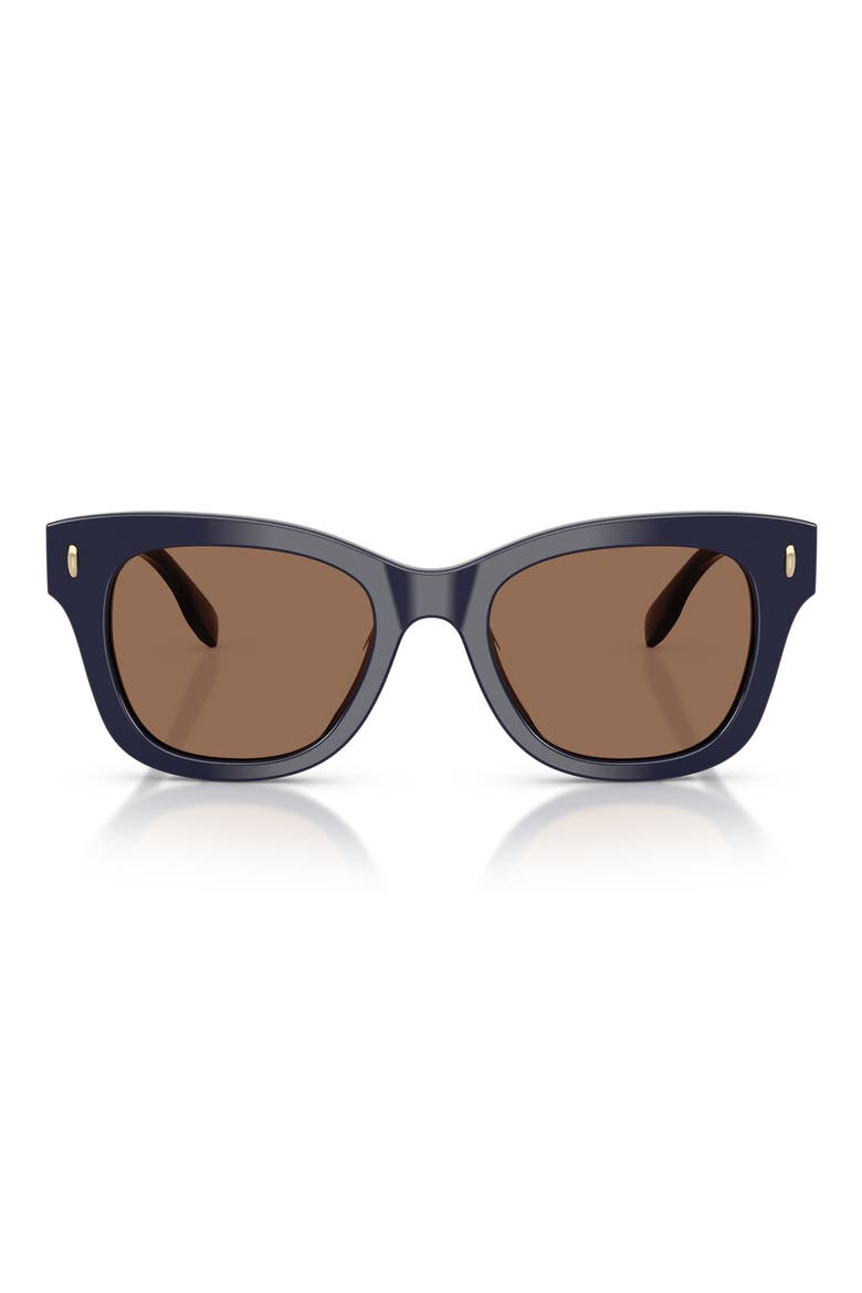 51mm Square Sunglasses, Main, color, NAVY / SOLID BROWN