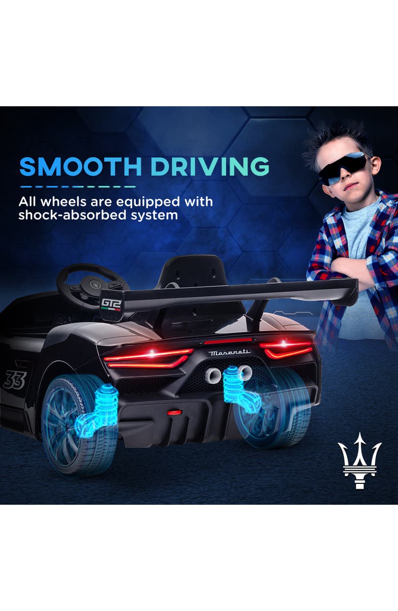 Qaba Maserati GT2 12V Kids Ride On Car with Remote, Shock-Absorbers, Alternate, color, Black