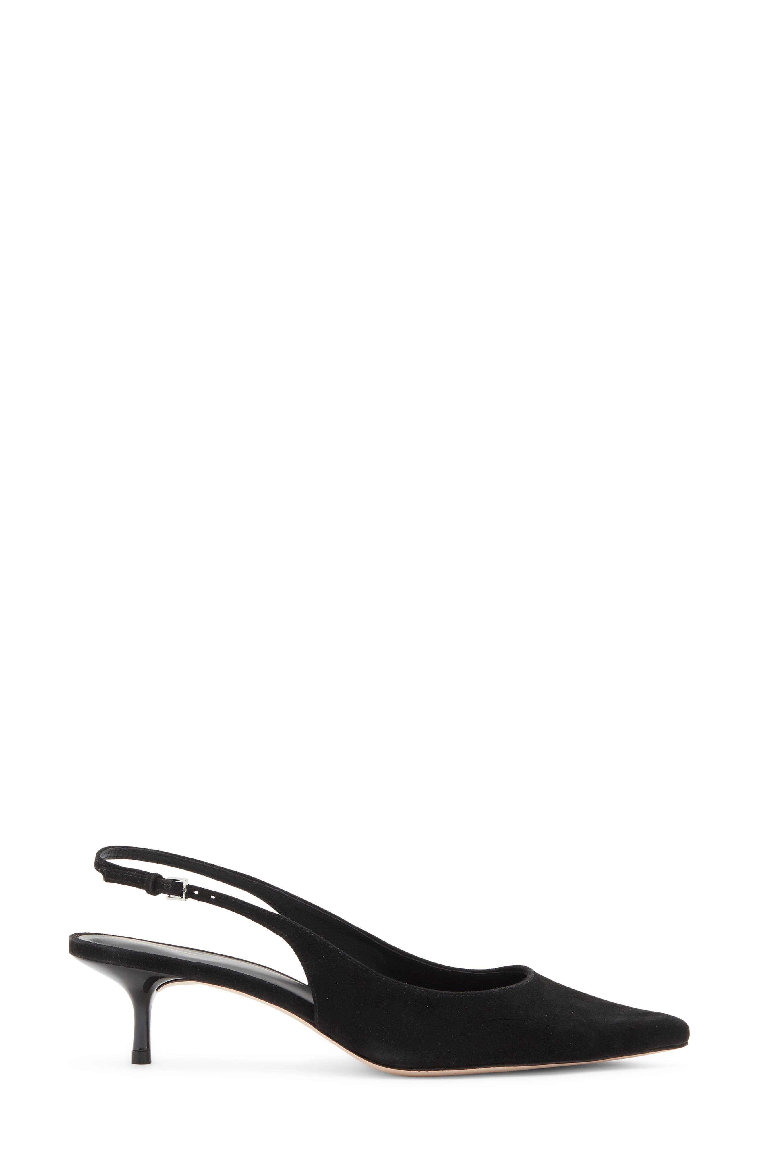 Wrenley Pointed Toe Slingback Pump, Alternate, color, BLACK SUEDE
