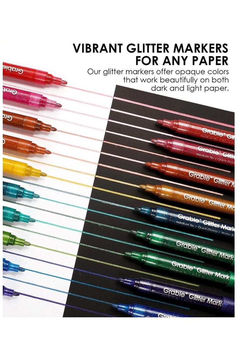 Iridescent Glitter Acrylic Paint Marker Set, Alternate, color, Iridescent Glitter
