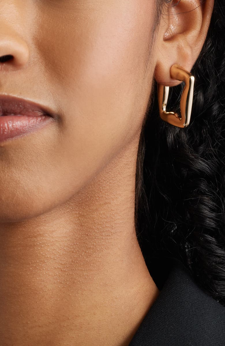 Open Edit Chunky Square Hoop Earrings, Alternate, color, Gold