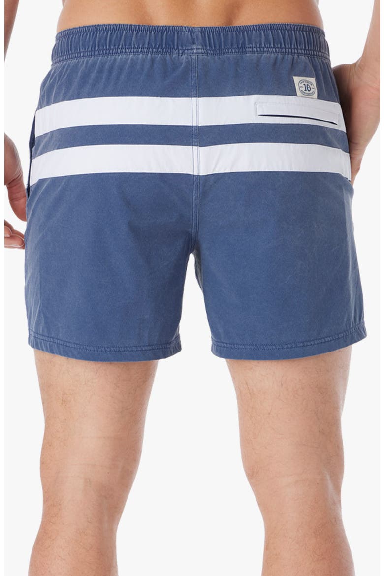 Bungalow Water Repellent Swim Trunks, Alternate, color, NAVY NAUTICAL STRIPE