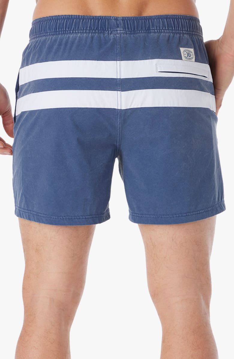 Fair Harbor Bungalow Water Repellent Swim Trunks, Alternate, color, Navy Nautical Stripe