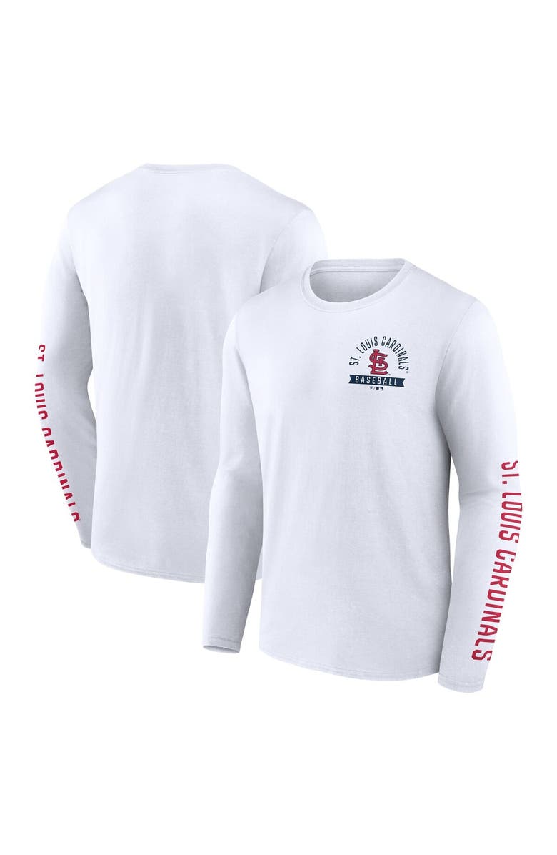 FANATICS Men's Fanatics  White St. Louis Cardinals Press Box Long Sleeve T-Shirt, Main, color, White