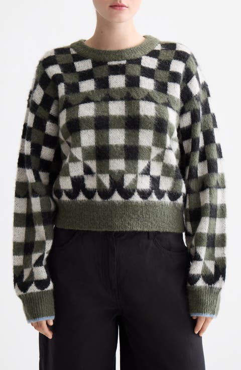 Geo Print Crewneck Sweater