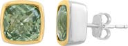 EFFY Cushion Cut Green Amethyst Stud Earrings