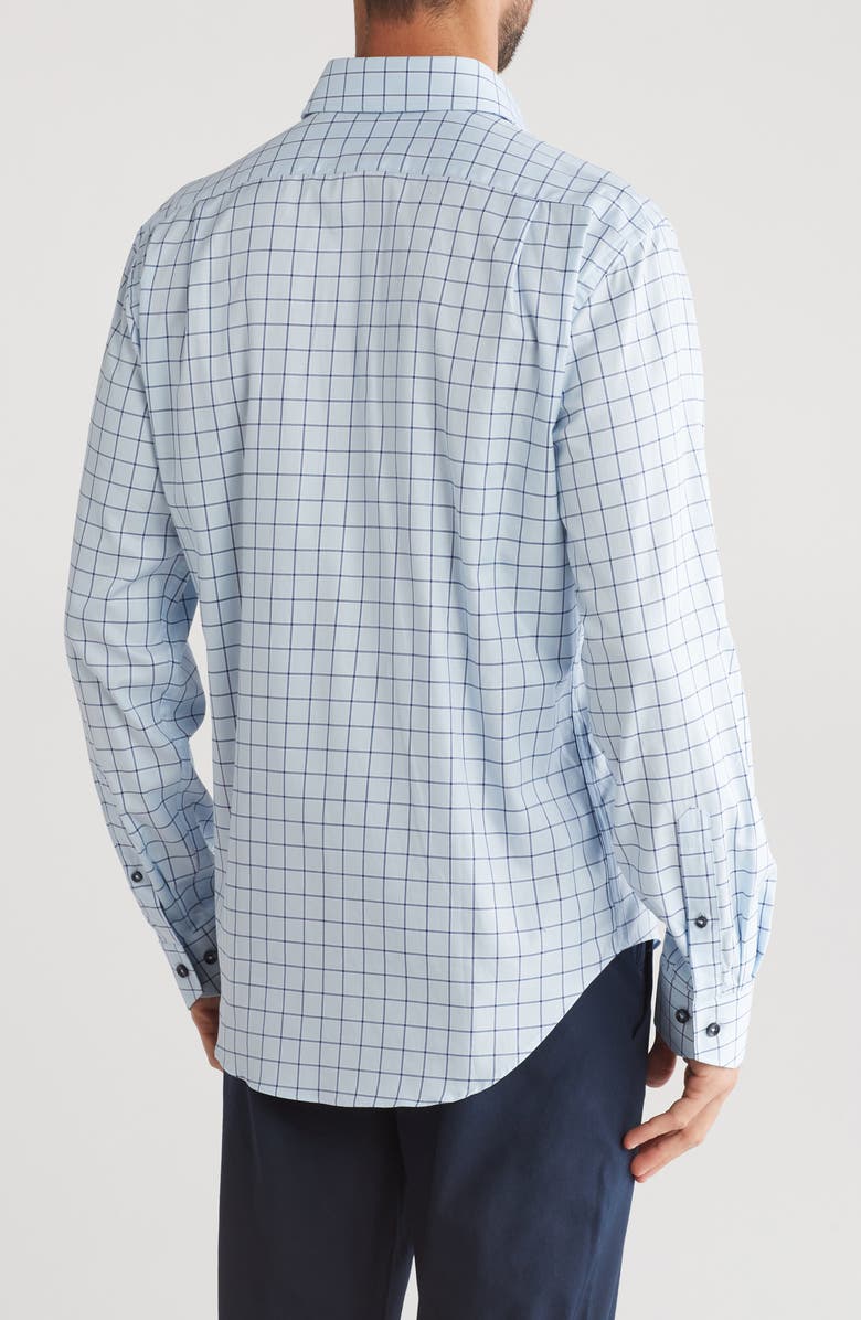 Lorenzo Uomo Trim Fit Textured Windowpane Dress Shirt, Alternate, color, 