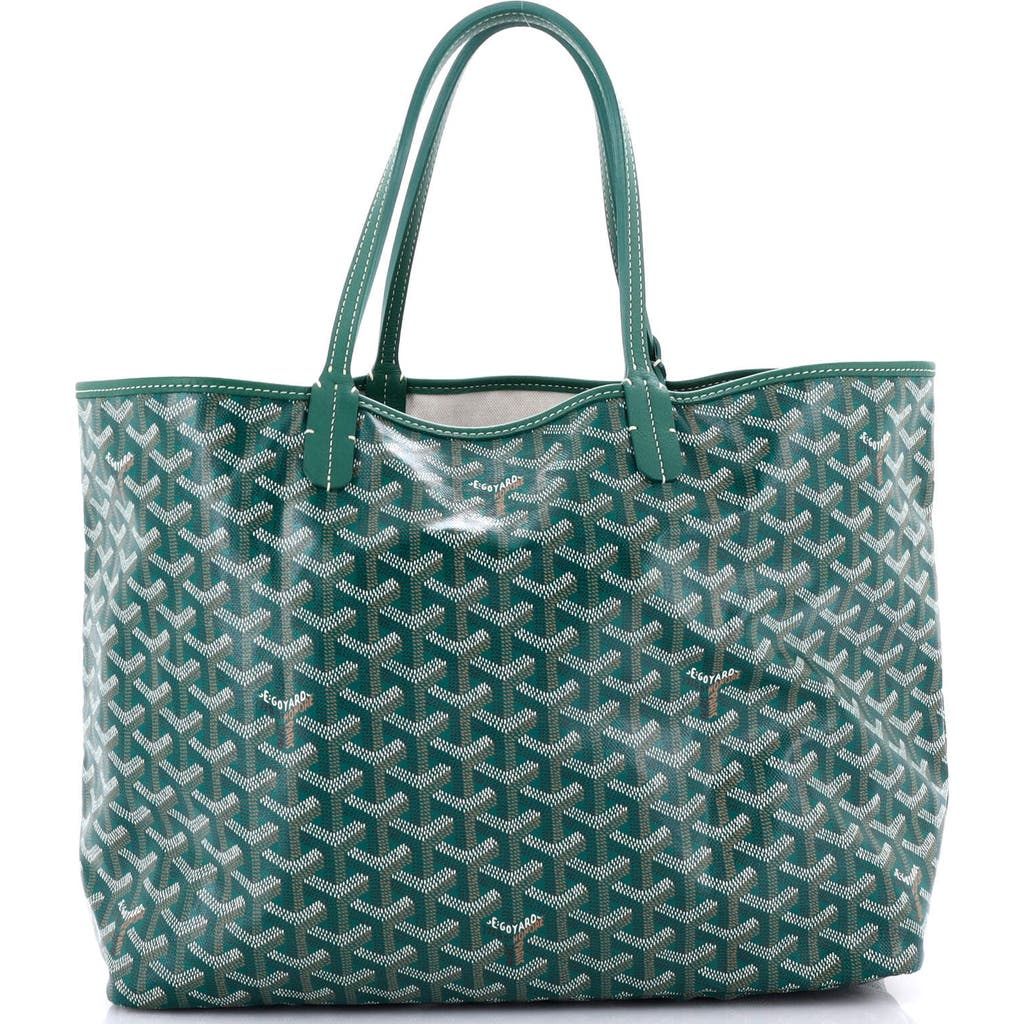 Pre-owned Goyard Goyard Saint Louis Tote Coated Canvas Xxl In Green