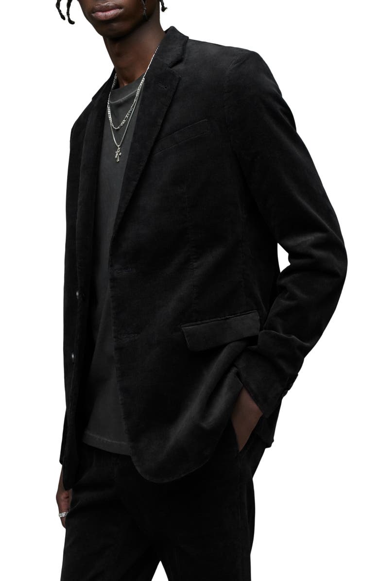 AllSaints Kiels Stretch Cotton Blend Velvet Blazer, Alternate, color,