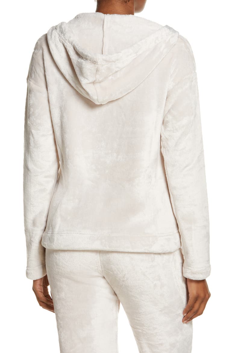 Tasha Double Face Fleece Zip Hoodie, Alternate, color, MOONBEAM