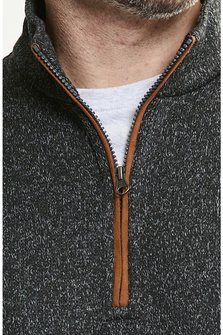 Stretch Sweater Fleece Quarter Zip Pullover, Alternate, color, CHARCOAL FLEECE