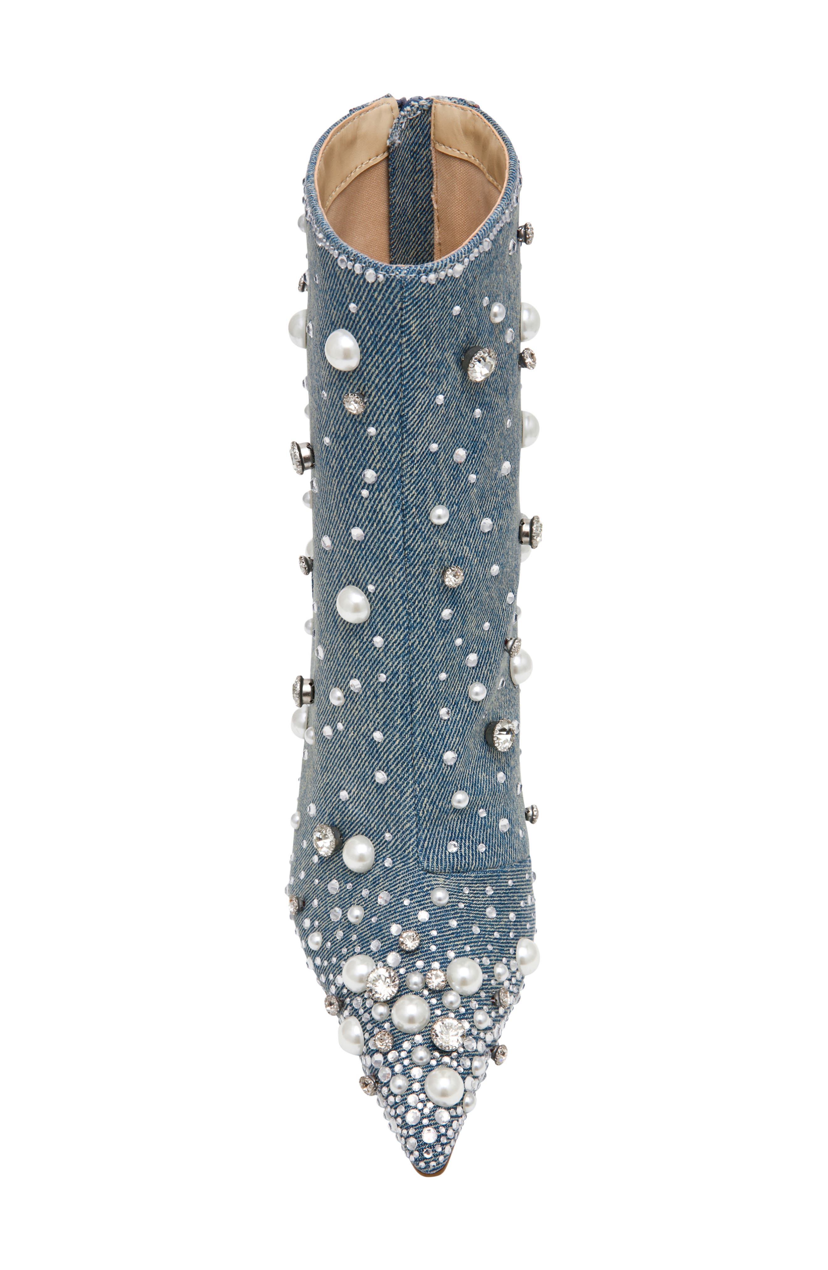 Rocko Embellished Bootie, Alternate, color, DENIM