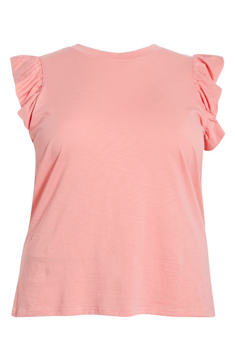 Caslon<sup>®</sup> Ruffle Sleeve Top, Alternate, color, Pink Geranium