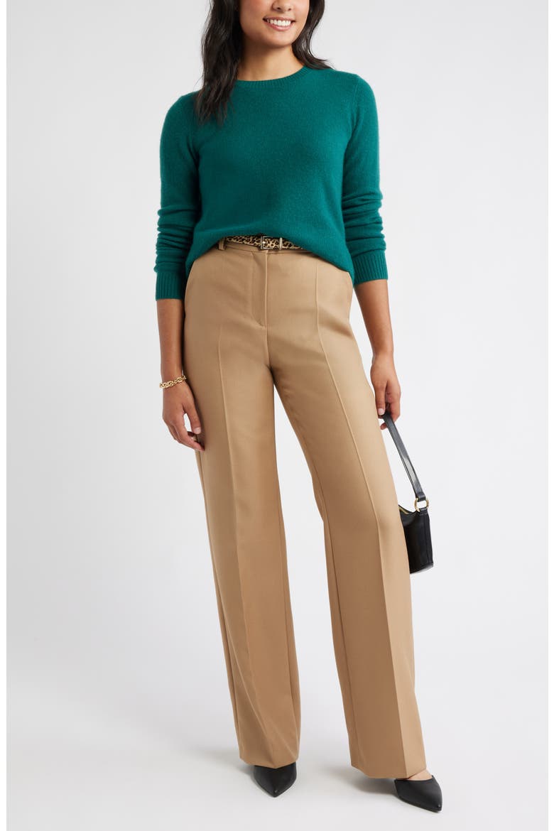 Cashmere Crewneck Sweater, Alternate, color, GREEN PINECONE