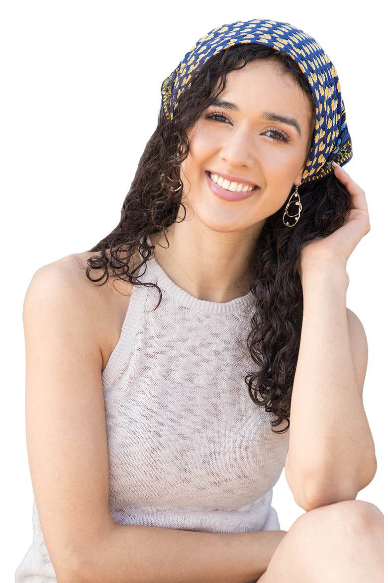Paisley Floral Bandana, Alternate, color, NAVY