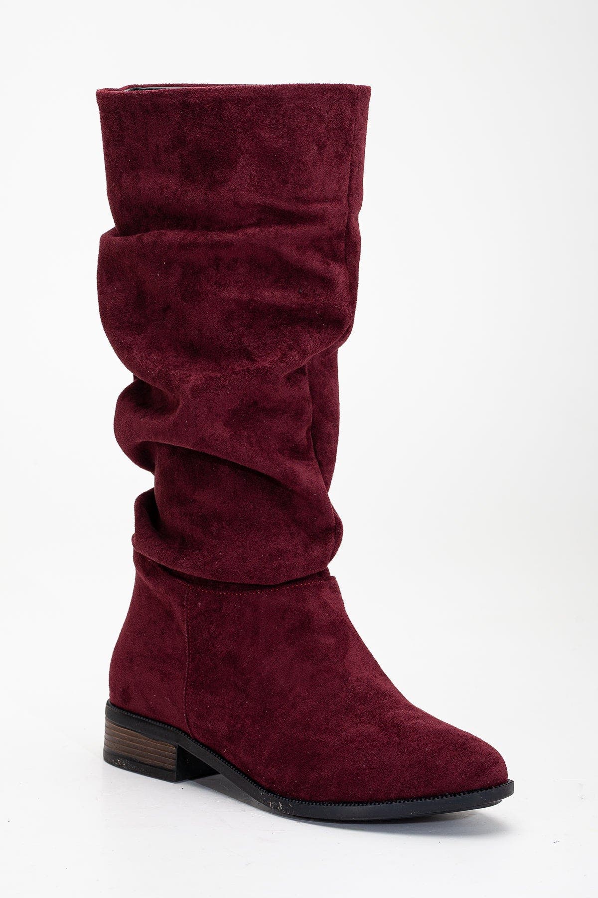 Maribel Knee High Slouch Boots, Alternate, color, Burgundy Suede