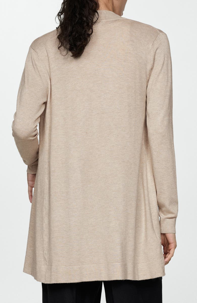 MANGO Longline Cardigan, Alternate, color, Sand
