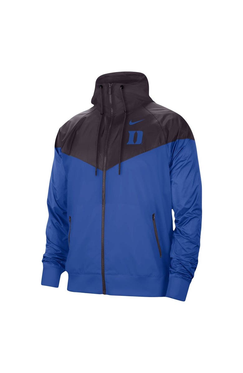 Nike Men's Nike Charcoal/Royal Duke Blue Devils Windrunner Raglan Full-Zip Jacket, Alternate, color,