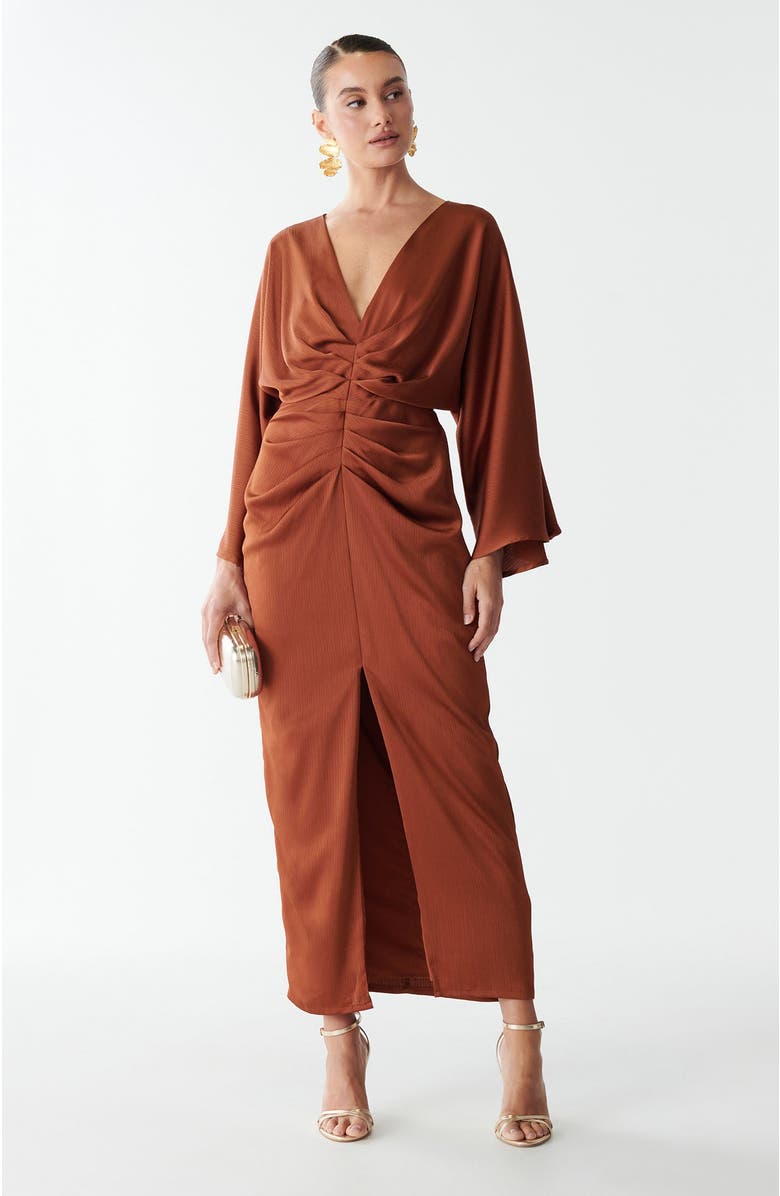 SAVEL Deliliah Midi Dres, Alternate, color, Rust