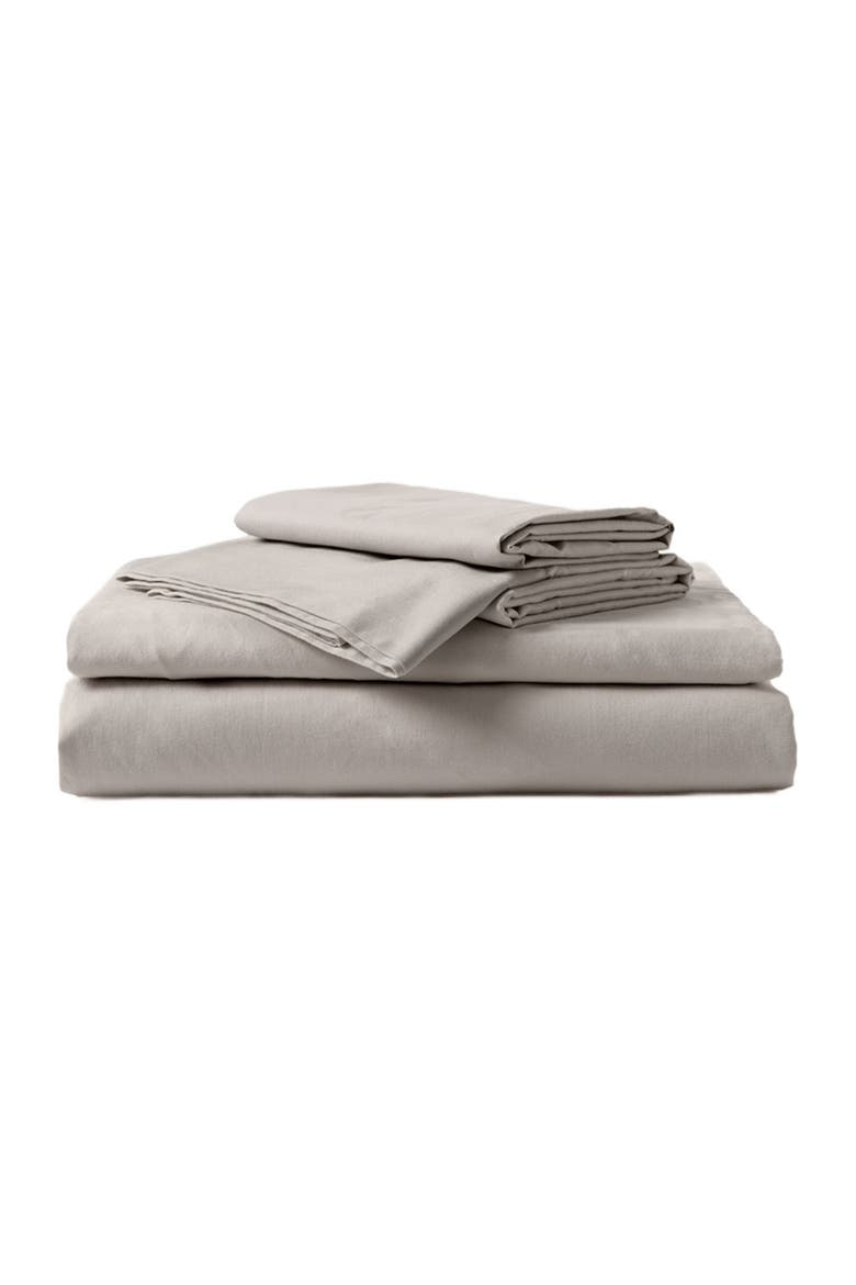 Organic Cotton Organic Room Service Sateen Sheet Set, Main, color, Dove Grey
