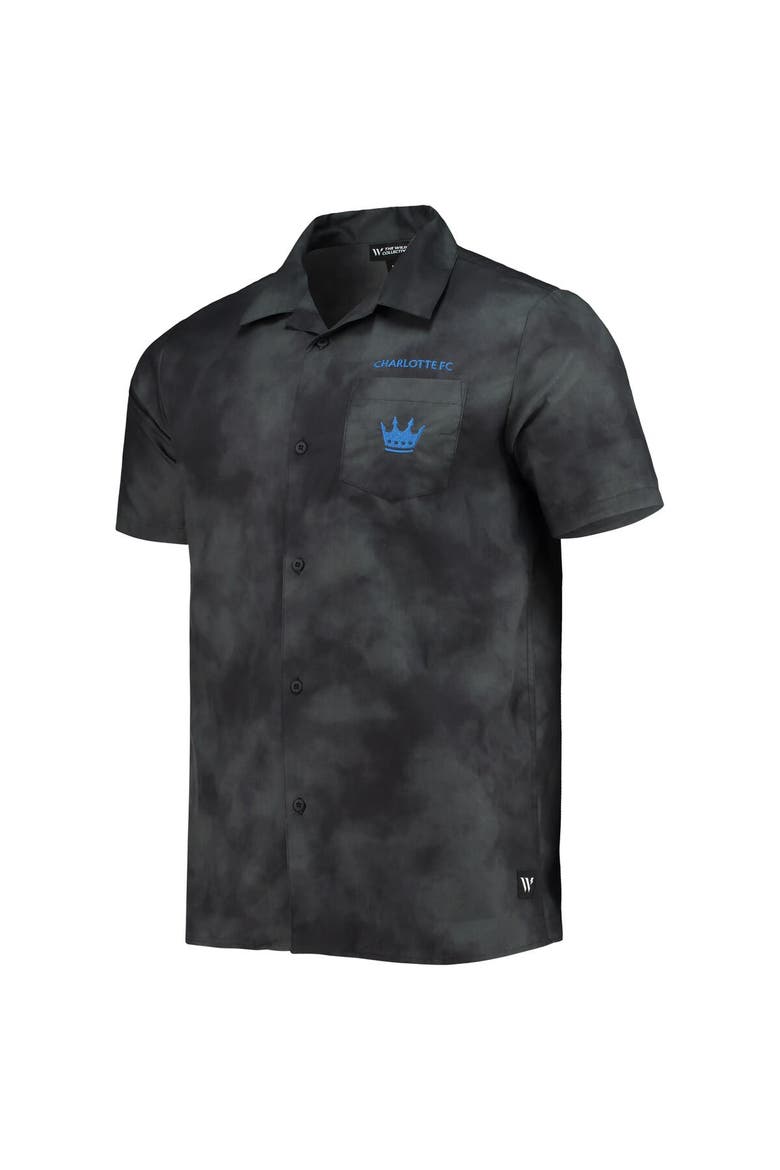 Men's The Wild Collective Black Charlotte FC Abstract Cloud Button-Up Shirt, Alternate, color, Black