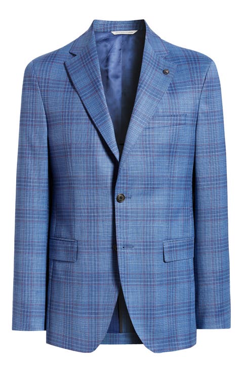 Midland Soft Constructed Plaid Stretch Wool Sport Coat