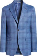 Jack Victor Midland Soft Constructed Plaid Stretch Wool Sport Coat