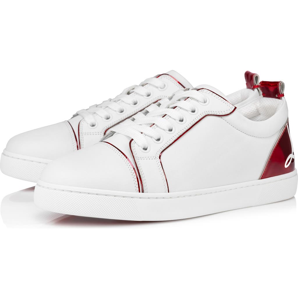 Christian Louboutin Fun Vieira Printed Pvc-trimmed Perforated Leather Sneakers