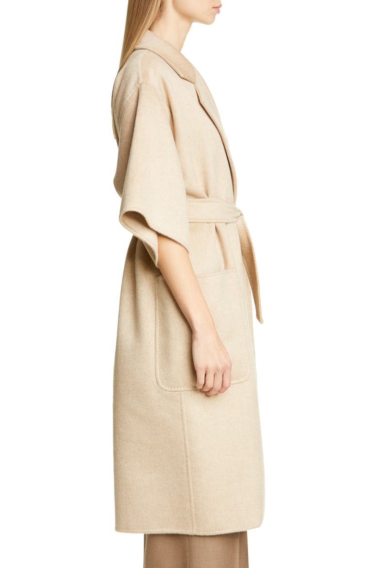 Ruta Double Face Cashmere & Camel Hair Wrap Coat, Alternate, color, CAMEL