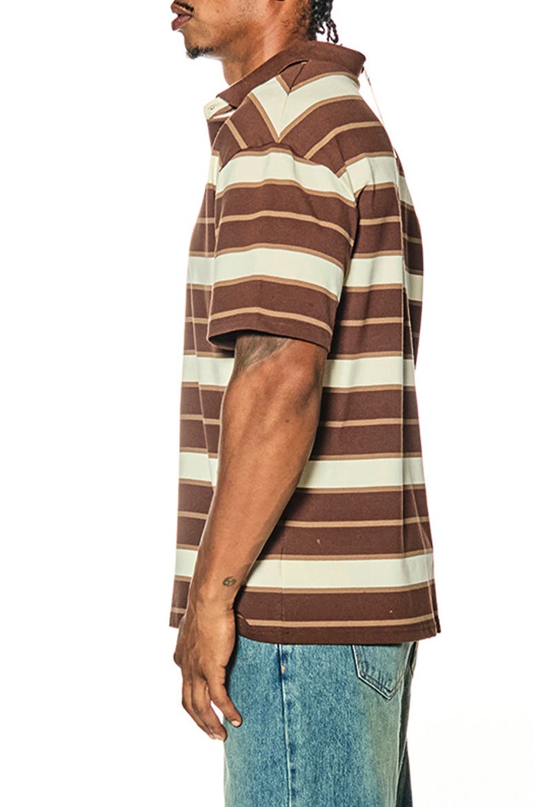 SS Post Game Oversize Stripe Cotton Polo, Alternate, color, BROWN BONE