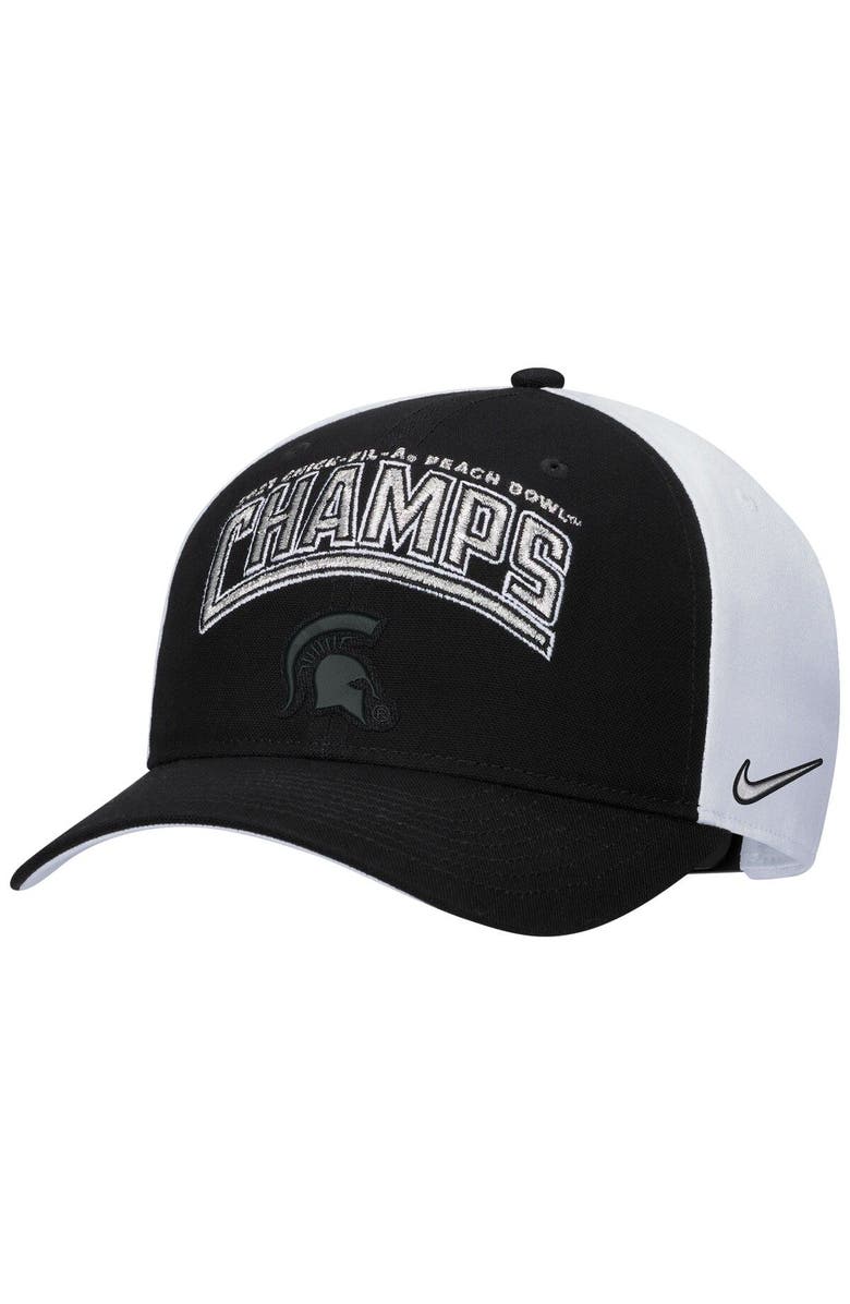 Nike Men's Nike Black Michigan State Spartans 2021 Peach Bowl Champions Locker Room Classic 99 Adjustable Hat, Main, color, 