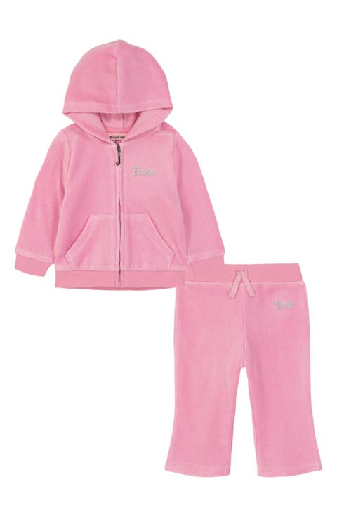 Velour Zip Hoodie & Track Pants Set (Baby)