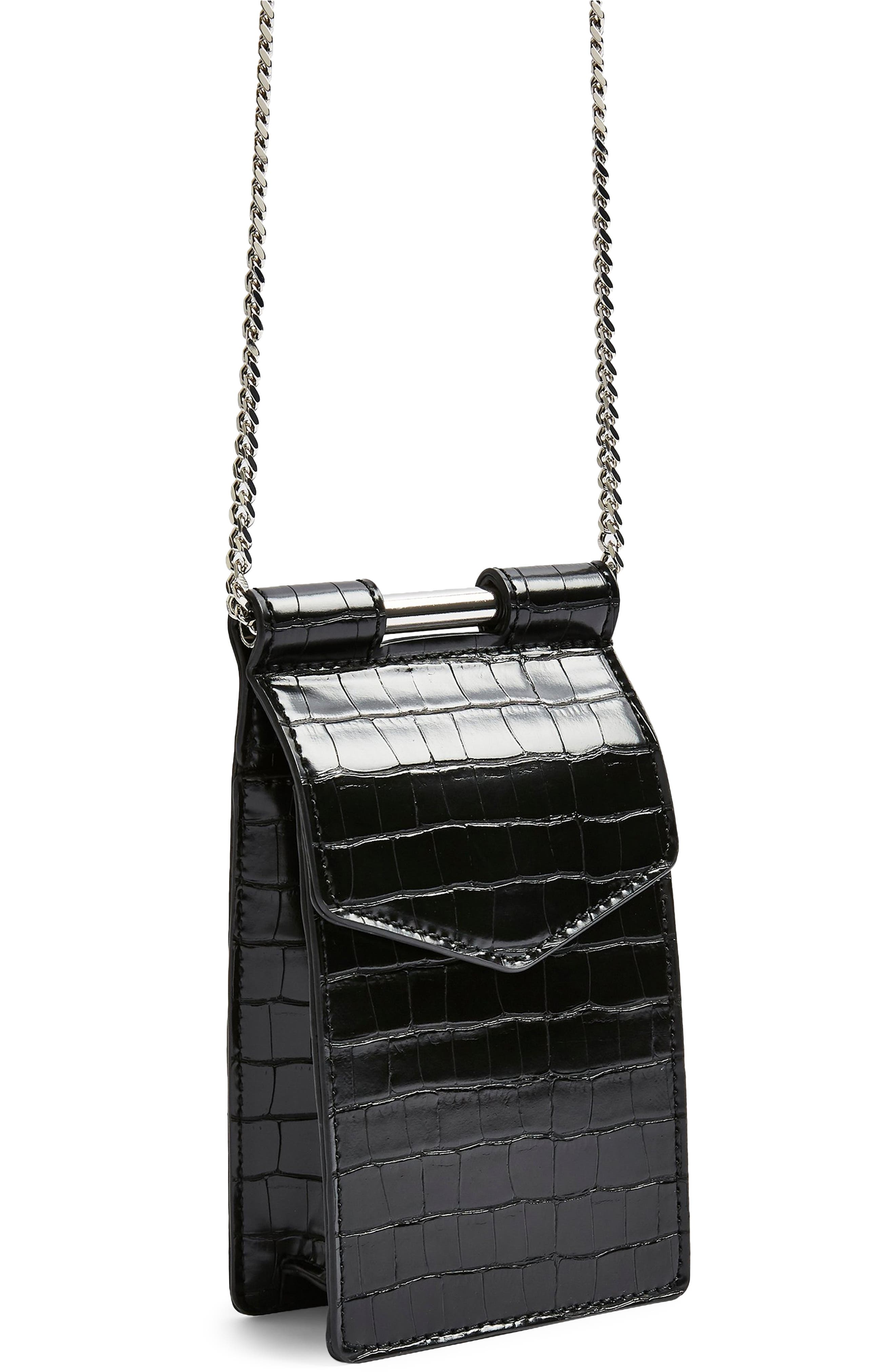 Topshop North South Faux Leather Crossbody Bag, Main, color, 